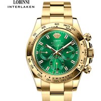 LOBINNI Luxury Brand High-end Automatic Mechanical Men's Watches Sapphire Multi-function Waterproof Full Steel Clocks L19027