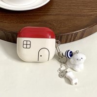 Creative Red Small House With Cute Puppy Pendant Earphone Cover Case for AirPods 1 or 2 3 4 Pro2 Pro3