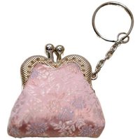 Creative Embroidered Brocade Coin Purse Anti-lost Small Pocket Cotton Mini Pouch Portable Polyester Key Ring Packet Ring