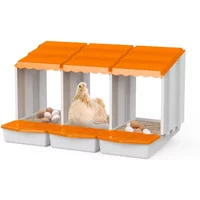 Compartment Roll Out Nesting Box for Chickens | Heavy Duty Chicken Coop Nesting Box with Lid Cover to Protect Eggs