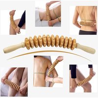 Massageador de fáscia corporal, alça antiderrapante, engrenagem ranhurada de madeira, braços, pernas, coxas, nádegas, rolo suave
