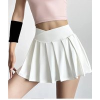 Women's High Waist Summer Sports Short Skirt Anti Glare Pleated Tennis Skirt Quick Drying Breathable Fitness Yoga Pants