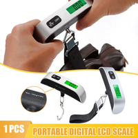 Digital Portable Suitcase Scale LCD Display Electronic Weighting Tool for Baggage Travel Weighs Bags up to 50kg/110lb