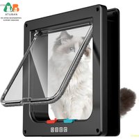 ATUBAN Large Cat Door Interior Door Pet Door for Cat Exterior Door 4 Modes Locking Suitable for Window and Wall,Strong Durable