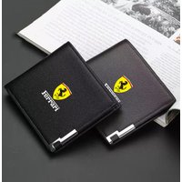 New Ultra-thin Mini Soft PU Leather Credit Card Wallet Holder Short Men's Wallet For Ferrari SF90 Stradale SF90Spider GTB GTS