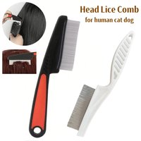 Head Lice Comb Stainless Fine Tooth Comb Professional Lice Nit Removal Hair Comb Multipurpose Dandruff Combs for Human Cat Dog