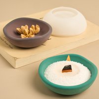 Round Storage Tray Silicone Mold DIY Irregular Wave Shape Candle Bowl Container Plaster Resin Craft Casting Molds Home Decor