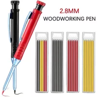 Solid Carpenter Pencil Built-in Sharpener for Deep Hole 2B Lead Core Mechanical Pencil Scribing Marking Woodworking Tool