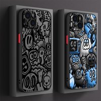 Case for iPhone 17 Pro Max 14 11 13 Mini 12 Air 7 8 SE 16 Plus 15 XS XR Funda Back Phone Cover Graffiti Black
