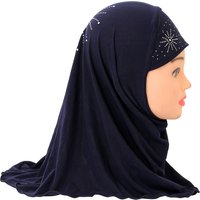 H042 beautiful small girl hijab with stones cute scarf hats caps can fit 2-6 years old girls muslim headscarf
