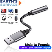 USB A to 3.5mm Jack Audio Earphone Adapter for PS4 PC Laptop Mac USB to 3.5 TRRS Female Adapter With External Stereo Sound Card