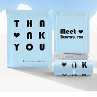 INPLUSTOP 20Pcs Powder Blue Courier Mailer Bags Thicken THANK YOU Shipping Bags Seal Envelopes Post Clothing Mailing Pouch