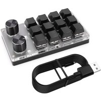 12 Key 2 Knob One Handed Mechanical Gaming Keyboard Bluetooth-Compatible/Wired Mini Mechanical BT Keyboard for Macbook PC Laptop