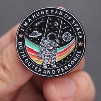 I Am a Huge Fan of Space Rainbow Astronaut Brooch Alloy Badge Accessory