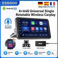 ESSGOO Android 15 10,1 Zoll Universelles Drehbares Autoradio Auto Carplay Multimedia-Player GPS-Navigation Automotive Stereoanlage
