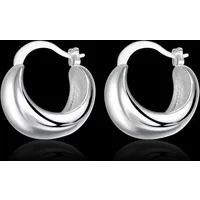 Hot Smooth round Earrings 925 Sterling Silver Fashion for Women classic Brands Jewelry Wedding party popular Christmas Gifts