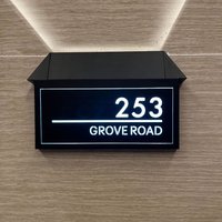 Modern Residential Address Sign Solar House Sign Changeable Light High brightness Outdoor House Number Street Name Door Plates