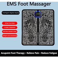EMS Foot Circulation Massager, 8 Modes USB Rechargeable Leg Muscle Stimulator with Remote Control, Foot & Leg Relaxation Booster