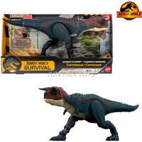 Original Jurassic World Survival Charge 'N Chomp Carnotaurus 17 inch Action Figure Dinosaur Toy with Running Roar Sounds JKG85