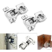 2Pcs Soft Closing Cabinet Hinge Overlay Self Slow Close Door Hinges for Kitchen Cabinets Face Frame Concealed Hinges Door Damper