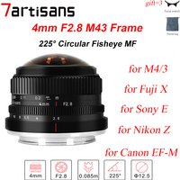 7artisans 7 artisans 4mm F2.8 225° Circular M43 frame Fisheye MF Prime Lens For Sony E Fuji X Micro 4/3 Cameras