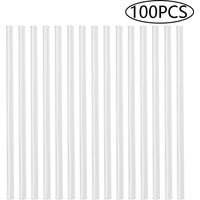 100Pcs Reusable Drinking Straw High Borosilicate Glass Straw Eco Friendly Straight Straw for Smoothies Cocktails Bar Accessories