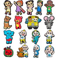 17Pcs Cartoon Shoe Charms For Slides Clog Sandals Shoes Decorations Accessories Buckle For Kids Christmas Birthday Gifts
