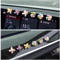 6/12 Pcs Cute Mini Spinning Windmills Car Interior Exterior Bicycle Motorcycle Rearview Mirror Handlebar Decoration Accessories