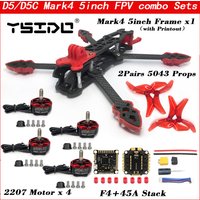 Mark4 5inch D5 D5C FPV Wheelbase Carbon Fiber Frame 5mm Arm 5043 propeller F4V3S FC 45A ESC Stack ELRS 915mhz Drone