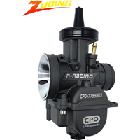 AliExpress PowerMotor Motorcycle Flat Curtain Carburetor Scooter 2T 4T PWK 24 26 28 30mm Power Jet High Performance Dirt Bike Motocross Carburetor Set