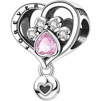 CYCUFF 925 Sterling Silver Pink Love Pet Claw Print Pendants Bracelet Necklace Charms Fit Jewelry Party Beads DIY Fine Gifts