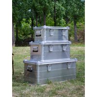 Outdoor Aluminum Magnesium Alloy Storage Box Vehicle Trunk Camping Storage Box Metal Mesh Organizer Utility Storage Case
