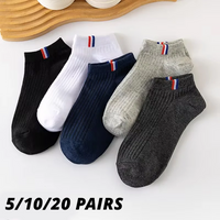 Men Ankle Socks Low Cut Breathable Summer Thin Cotton Casual No Show Socks Sweat Absorbing Short Boat Socks 5/10 Pairs