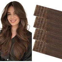 20 extensions de cheveux à clipser, 16-20 pouces, cheveux humains Remy, 30g/paquet, brun blond, colorables DIY, permanentables, faciles à façonner pour femmes