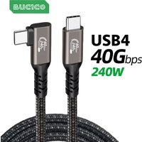 USB4 Elbow Cable Thunderbolt4 Elbow 40Gbps USB C Video Cable 240W Fast Charger For M1 Macbook Pro Hard Disk USB4 Gen3 Cable