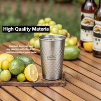 Pure Titanium Camping Cup 1/3PCS 350-600ml Portable Ultralight Coffee Tea Juicy Cups For Home Outdoor Camping Picnic Beer Cup