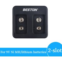 2/4-Slot 9V Battery Charger Smart Fast Battery Charger With LED Indicators USB Cable For 1-2 9V Ni MH/lithium Batteries