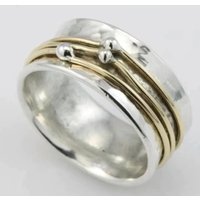 Huitan Personality Female Finger Ring Metal Two Tone Wire Wrapped Design Hip Hop Style Women Rings Daily Wear Statement Jewelry