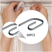 50Pcs Metal Curtain Hooks Heavy Duty Easy to Install Convenient for Hanging