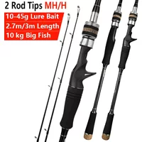 MH H 2 Rod Tips,Super Hard Carbon Fiber Lure Rod,2.7m 3m,Spinning / Casting,Distance Throwing,Carp Trout Predator Fishing Rod