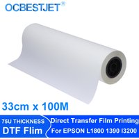 33cm*100m A3+ Roll DTF PET Transfer Film 75 Micron For Direct Transfer Film Printing For Epson L1800 L805 I3200 XP600 1390 head