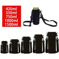 Portable Water Bottle Insulated Neoprene Holder Pouch Bag 420/550/750/1000/1500ml Shoulder With Adjustable Strap
