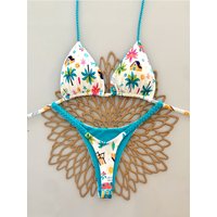 Sexy Triangle Bikini Push Up Brazilian Swimwear Women Printed Bikinis Padded Swimsuit Thong Bathing Suit Maillot De Bain Femme