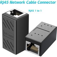 1 to 1 RJ45 Connector Cat7/6 Ethernet Adapter Gigabit Interface Coupler Extender RJ45 Ethernet Cable Extension Converter
