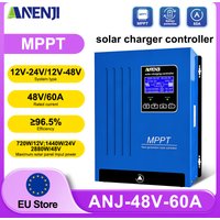 ANENJI 80A/100A MPPT Regulator Ładunku Solarnego do Paneli Słonecznych 12V 24V 48V Automatyczny Regulator Baterii do Urządzeń Elektrycznych