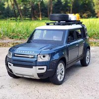 1:24 Land Rover Defender Model Car Toy Alloy Diecast Metal SUV Car Model with Removable Tools Off Road Vehicle for Boy Toys Gift