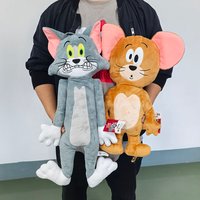 New 50/60cm Flat Tom and Jerry Stuffed Animal Toy Plush Doll Cute Squashed Pillow Quirky Ugly Cute Doll