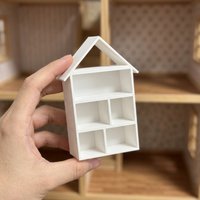 1pc Miniature House-Shaped Miniature Display Shelf, Multi-Purpose Tiny Bookshelf for Mini House Furniture Accessories