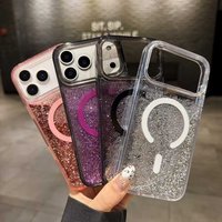 Case For iPhone 17 Pro MAX 17Air 2025 New Magsafe Wireless Cover Liquid Quicksand Color Transparent Soft For iPhone 15 16 13 14