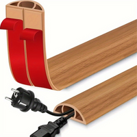 1pc Self-Adhesive PVC Floor Wire Protector - Anti-Kick Flexible Cable Cover for Thick 3-Hole Power Cords, Office & Home